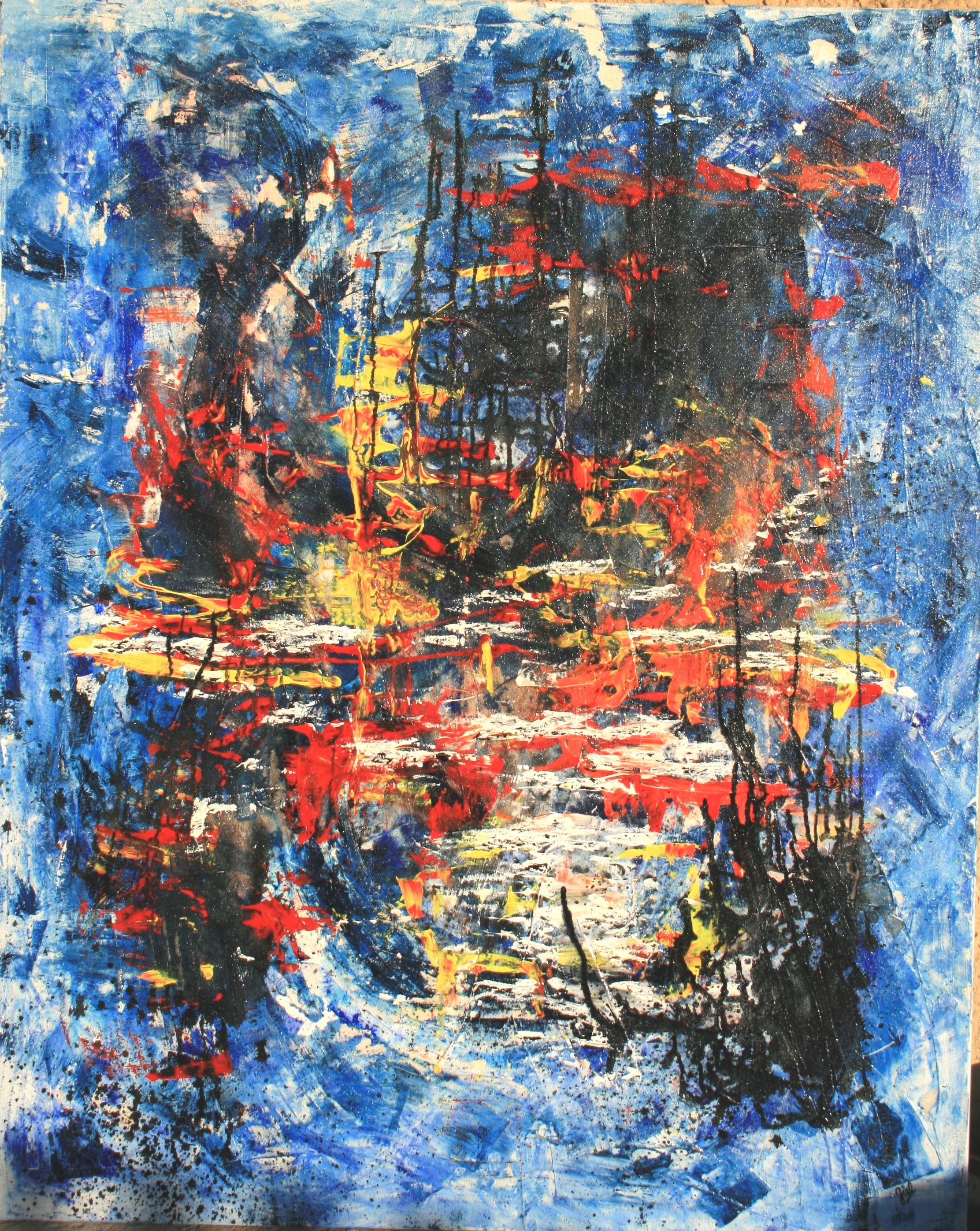 44.2 LE TORRENT  2008 MIXTE SUR TOILE 150 x 120  2008